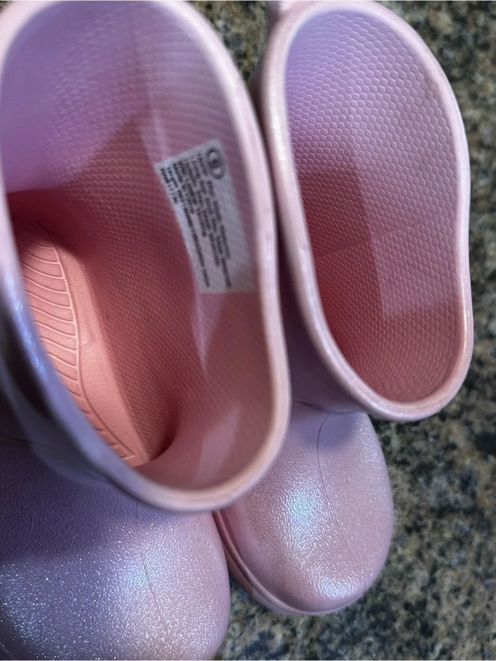 Cat & Jack Shimmer Glitter Pink Rain Snow Boots Size 6 Little Girl Boy Comfort